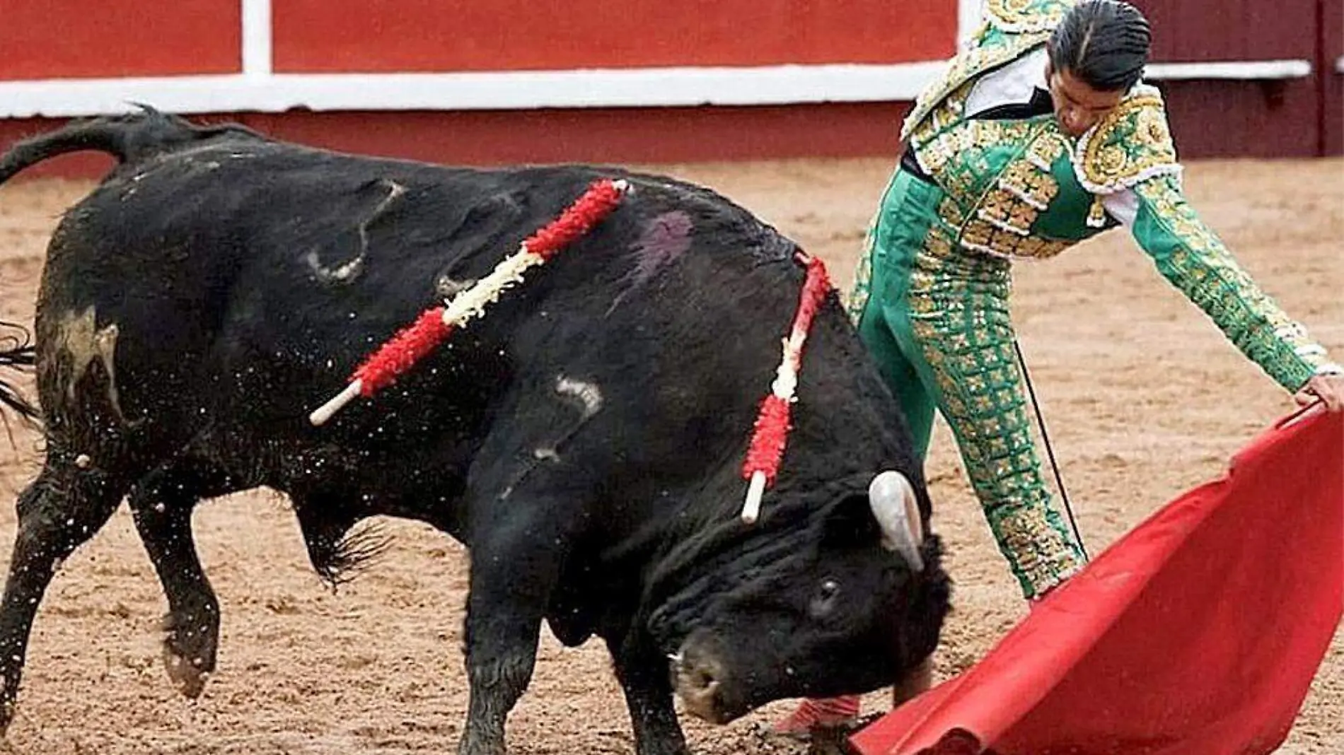 Torero Ernesto Javier "Calita" haciendo la faena a un toro